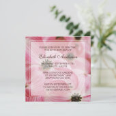 Invitation Fleurs de bois rose 80e anniversaire (Debout devant)