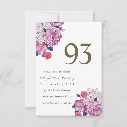 Invitation Fleurs de botanique florale violette Simple Chic 9 (Devant)
