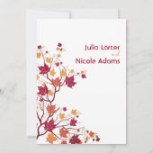 Invitation Fleurs de bourgeon séchées à l'érable Mariage Feui (Dos)