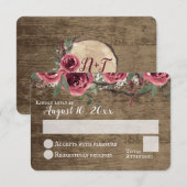 Invitation Fleurs de Bourgogne de la forêt RSVP de mariage gr (Devant / Derrière)