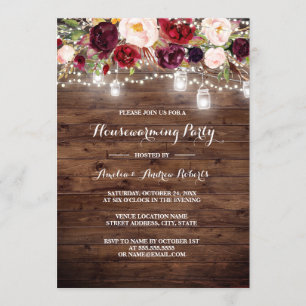 Invitation Fleurs de Bourgogne en Bois pour une Fête de Chauf