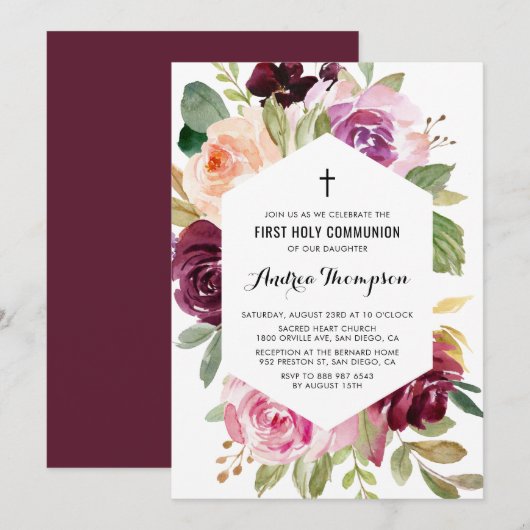 Invitation Fleurs de Bourgogne Rustique de Premier Vendredi S (Devant / Derrière)