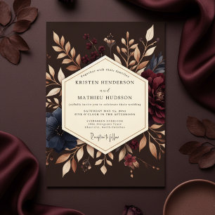 Invitation Fleurs de Bourgogne Terreuses pour Mariage