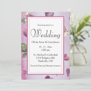 Invitation Fleurs de Budget Bourgogne Aquarelle Romantique Él