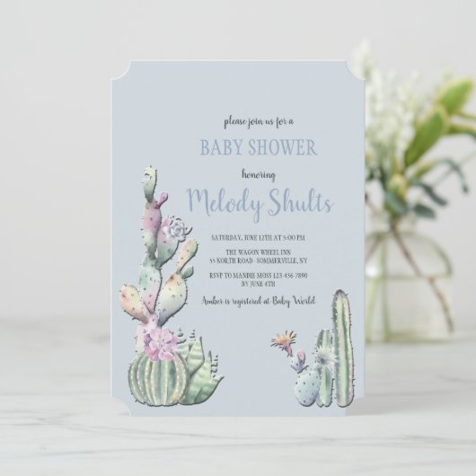 Invitation Fleurs de cactus (Debout devant)