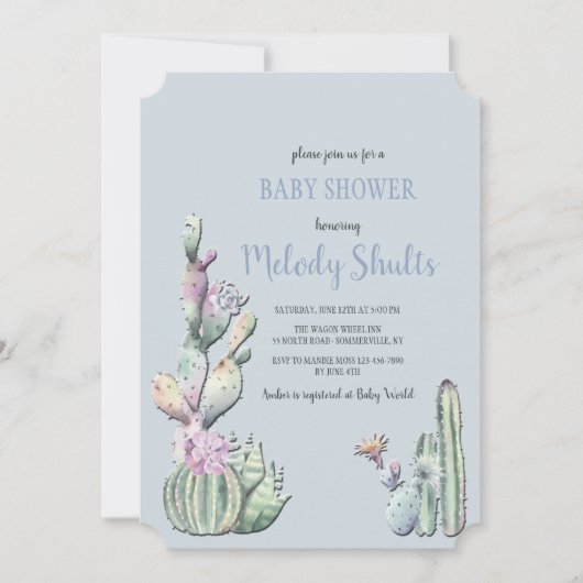 Invitation Fleurs de cactus (Devant)