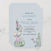 Invitation Fleurs de cactus (Devant / Derrière)