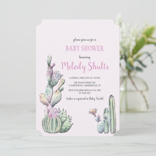 Invitation Fleurs de cactus (Debout devant)