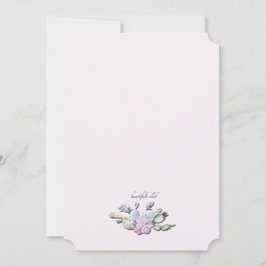 Invitation Fleurs de cactus (Dos)