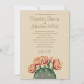 Invitation Fleurs de cactus à poires Élégantes Mariage de cac (Devant)