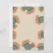 Invitation Fleurs de cactus à poires Élégantes Mariage de cac (Dos)