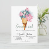Invitation Fleurs de cactus de glace de mariage (Debout devant)