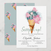 Invitation Fleurs de cactus de glace de mariage (Devant / Derrière)