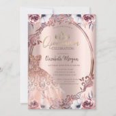 Invitation Fleurs de cadre Boho Robe Quinceañera (Devant)