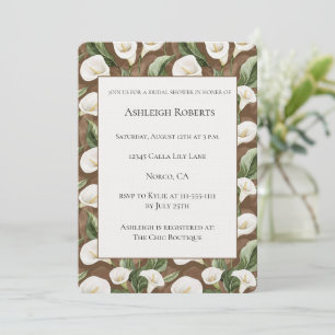 Invitation Fleurs de calla romantiques pour une douche de mar