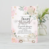 Invitation Fleurs de Camion Citrouille blancs Baby Showe (Debout devant)