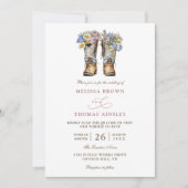 Invitation Fleurs de campagne chic rustique budget code QR ma (Devant)