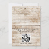 Invitation Fleurs de campagne chic rustique budget code QR ma (Dos)