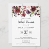 Invitation Fleurs de cascade dans la Fête de la mariée rouge (Devant)