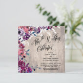 Invitation Fleurs de célébration de mariage Bois pâle (Debout devant)