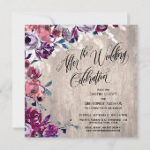 Invitation Fleurs de célébration de mariage Bois pâle (Devant)