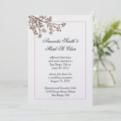 Invitation Fleurs de cerise rose Post Mariage Réception Invit (Debout devant)