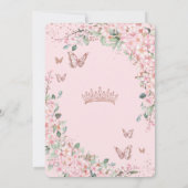 Invitation Fleurs de cerises Papillons floraux 18e anniversai (Dos)