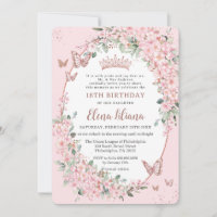 Fleurs de cerises Papillons floraux 18e anniversai