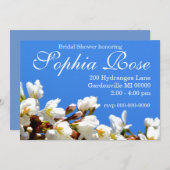 Invitation Fleurs de cerisier blanc printemps (Devant / Derrière)