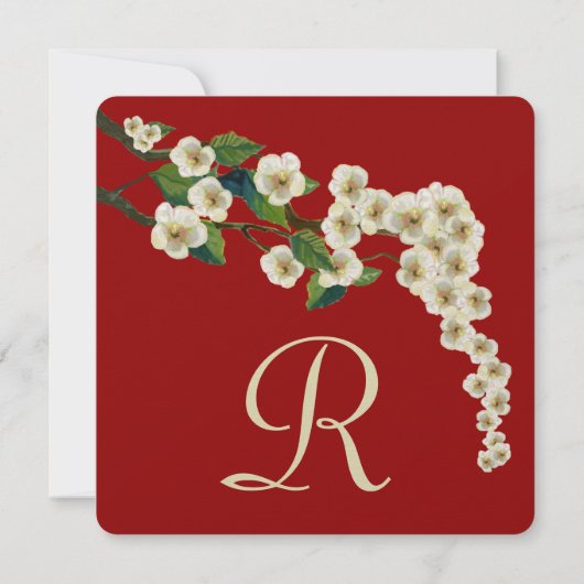 Invitation Fleurs de cerisier Branche Enregistrer la date (Dos)