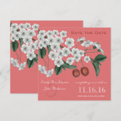 Invitation Fleurs de cerisier Branche Save the Date (Devant / Derrière)