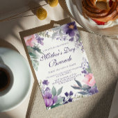 Invitation Fleurs de cerisier d'aquarelle Brunch Fête des Mèr