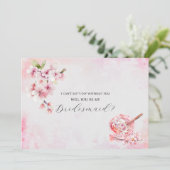 Invitation Fleurs de cerisier et demoiselle d'honneur de dess (Debout devant)