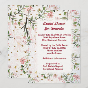 Invitation Fleurs de Cerisier Japonais Shower de Mariage