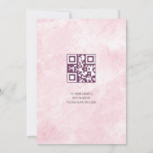 Invitation Fleurs de cerisier Marbre rose Baby shower Floral (Dos)