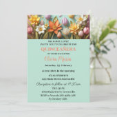 Invitation Fleurs de Cerisier Papillon Or Rose Quinceañera (Debout devant)