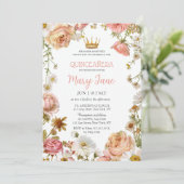 Invitation Fleurs de cerisier Rose Papillons Quinze ans (Debout devant)