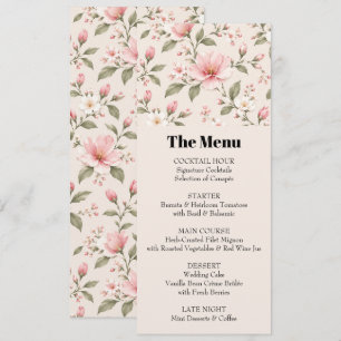 Invitation Fleurs de cerisier rose tendre, motif floral sans