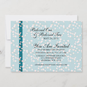 Invitation Fleurs de cerisier roses et bleues
