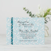 Invitation Fleurs de cerisier roses et bleues (Debout devant)