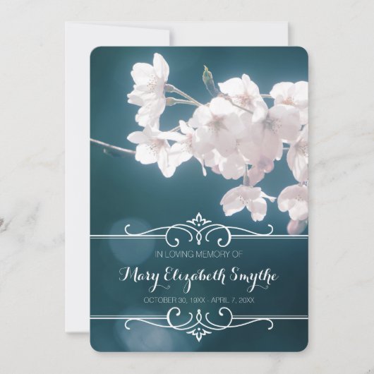 Invitation Fleurs de cerisier roses poussiéreuses de (Devant)