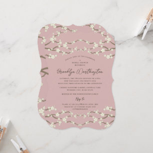 Invitation Fleurs de cerisier Sakura Crème Fête de mariage ro