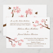 Invitation Fleurs de cerisier sur l'invitation blanc de (Devant / Derrière)