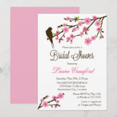 Invitation Fleurs de cerisiers et Fête des mariées d'oiseaux (Devant / Derrière)
