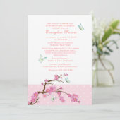Invitation Fleurs de cerisiers et papillons (Debout devant)
