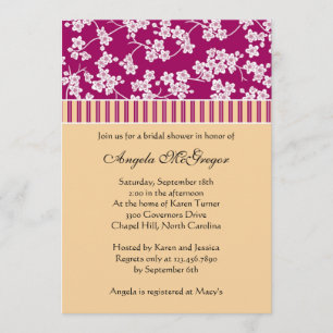 Invitation Fleurs de cerisiers et stries
