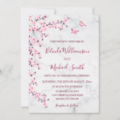 Invitation Fleurs de cerisiers | Mariage en marbre floral (Devant)