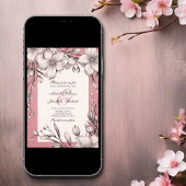 Invitation Fleurs de cerisiers Romantique Printemps Mariage f