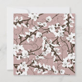 Invitation Fleurs de cerisiers roses Sakura tortille Mariage  (Dos)
