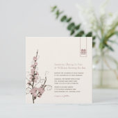 Invitation Fleurs de cerisiers roses Sakura tortille Mariage  (Debout devant)